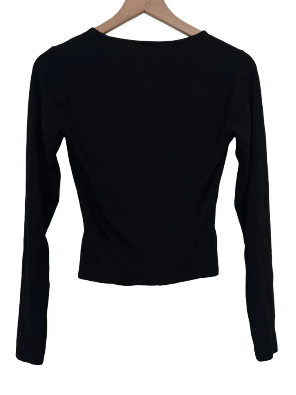 Reformation Black Clasp Keyhole Zora Knit Long Sleeve Top